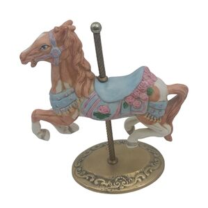 Porcelain and brass carousel horse, Willits designs 1987